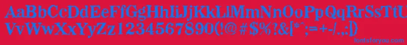 WichitarandomBold-Schriftart – Blaue Schriften auf rotem Hintergrund