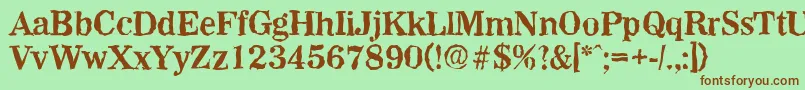 WichitarandomBold Font – Brown Fonts on Green Background