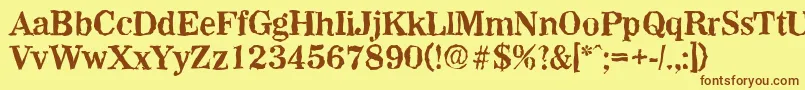 WichitarandomBold Font – Brown Fonts on Yellow Background