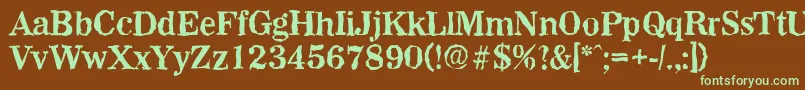 WichitarandomBold-fontti – vihreät fontit ruskealla taustalla