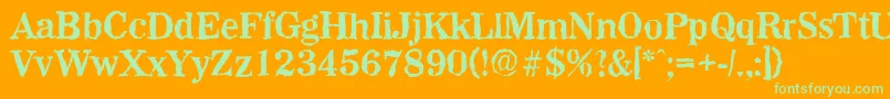 WichitarandomBold Font – Green Fonts on Orange Background