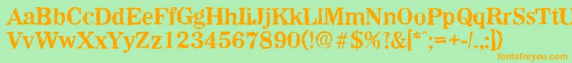 WichitarandomBold Font – Orange Fonts on Green Background