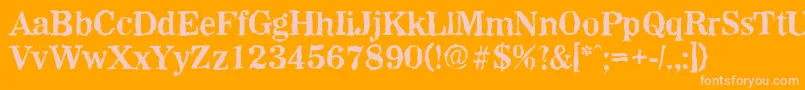 WichitarandomBold Font – Pink Fonts on Orange Background