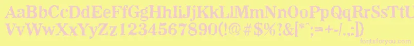 WichitarandomBold-fontti – vaaleanpunaiset fontit keltaisella taustalla