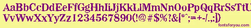 WichitarandomBold Font – Purple Fonts on Yellow Background