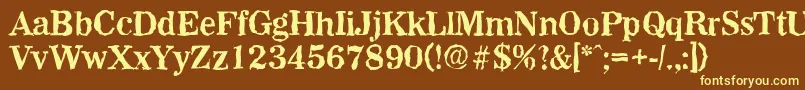 Шрифт WichitarandomBold – жёлтые шрифты на коричневом фоне