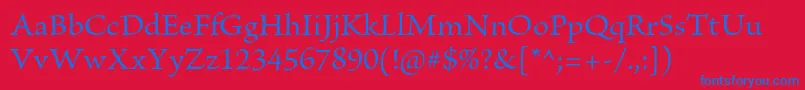 BriosoproRegular Font – Blue Fonts on Red Background