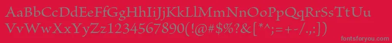 BriosoproRegular Font – Gray Fonts on Red Background