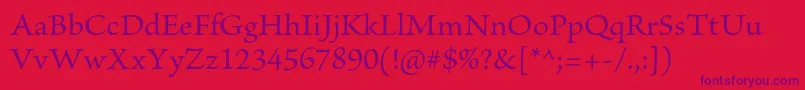 BriosoproRegular Font – Purple Fonts on Red Background