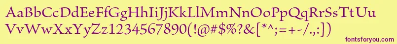 BriosoproRegular Font – Purple Fonts on Yellow Background
