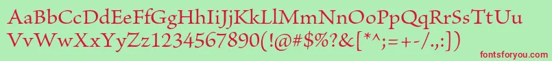 BriosoproRegular Font – Red Fonts on Green Background