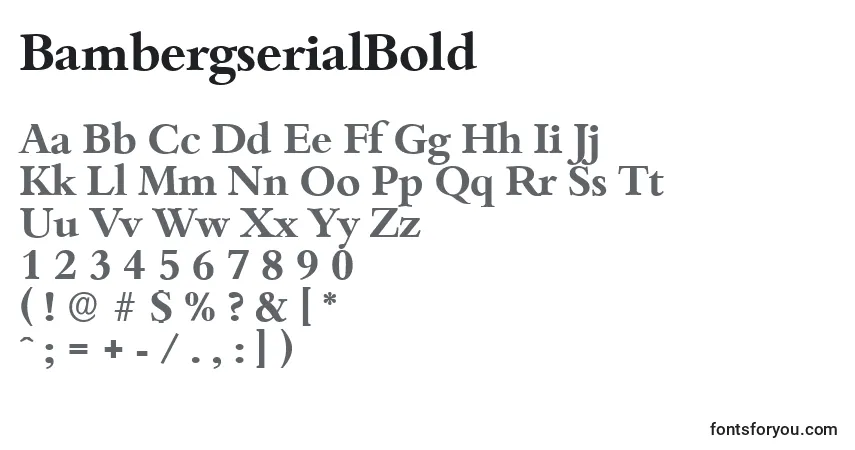 Шрифт BambergserialBold – алфавит, цифры, специальные символы