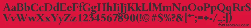 フォントBambergserialBold – 赤い背景に黒い文字