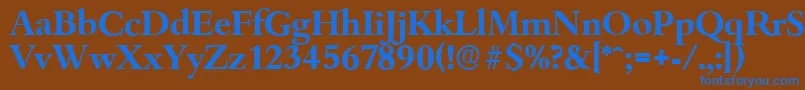 Czcionka BambergserialBold – niebieskie czcionki na brązowym tle