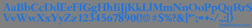 フォントBambergserialBold – 灰色の背景に青い文字