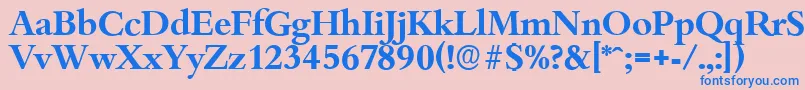 フォントBambergserialBold – ピンクの背景に青い文字