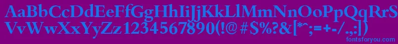 BambergserialBold Font – Blue Fonts on Purple Background