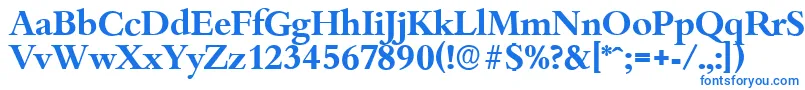 フォントBambergserialBold – 白い背景に青い文字