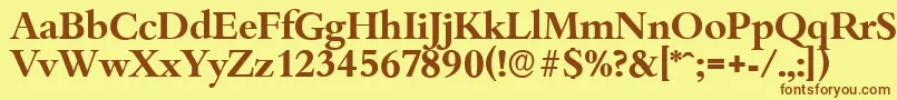 BambergserialBold Font – Brown Fonts on Yellow Background