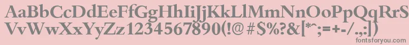 フォントBambergserialBold – ピンクの背景に灰色の文字