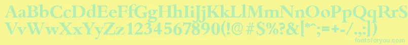 BambergserialBold Font – Green Fonts on Yellow Background