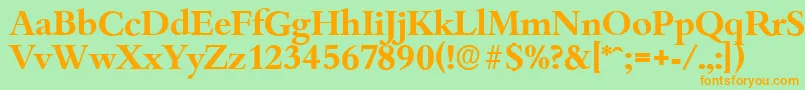 BambergserialBold Font – Orange Fonts on Green Background