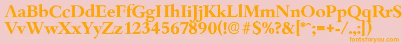 BambergserialBold Font – Orange Fonts on Pink Background