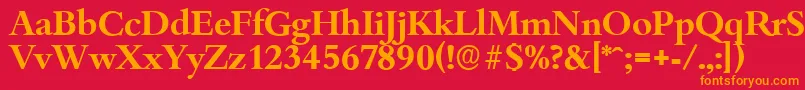 フォントBambergserialBold – 赤い背景にオレンジの文字