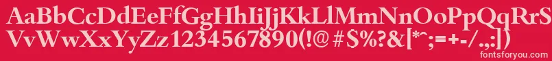 フォントBambergserialBold – 赤い背景にピンクのフォント