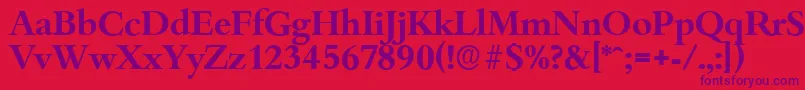 BambergserialBold Font – Purple Fonts on Red Background