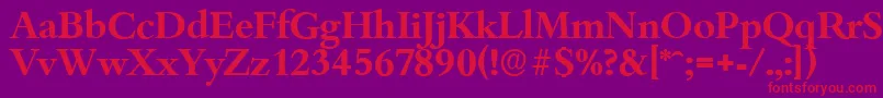 BambergserialBold Font – Red Fonts on Purple Background