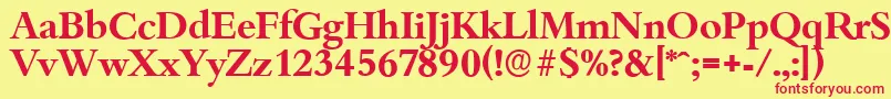 BambergserialBold Font – Red Fonts on Yellow Background