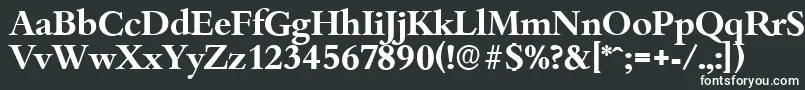 フォントBambergserialBold – 黒い背景に白い文字