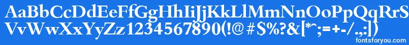 フォントBambergserialBold – 青い背景に白い文字