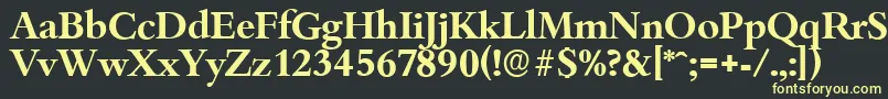 フォントBambergserialBold – 黒い背景に黄色の文字