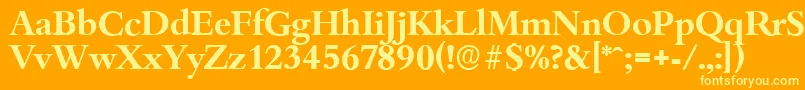 フォントBambergserialBold – オレンジの背景に黄色の文字