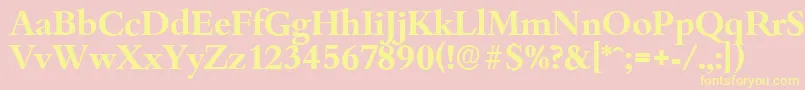 BambergserialBold Font – Yellow Fonts on Pink Background