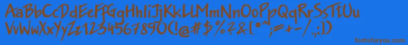 Шрифт JakobcB – коричневые шрифты на синем фоне