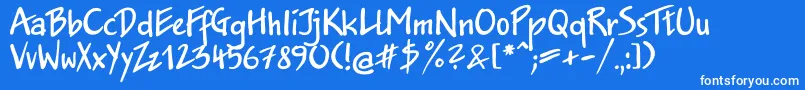 JakobcB Font – White Fonts on Blue Background