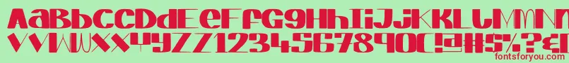 フォントElegantAgege – 赤い文字の緑の背景