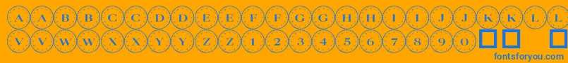 101compass Font – Blue Fonts on Orange Background