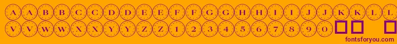 101compass-Schriftart – Violette Schriften auf orangefarbenem Hintergrund