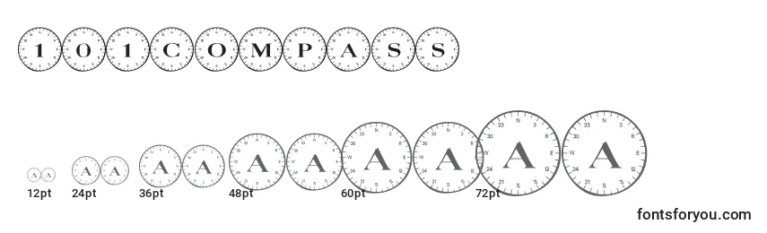 Größen der Schriftart 101compass