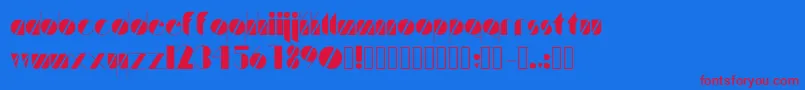 フォントArtistica – 赤い文字の青い背景