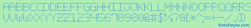 Czcionka DashPixel7 – niebieskie czcionki na zielonym tle