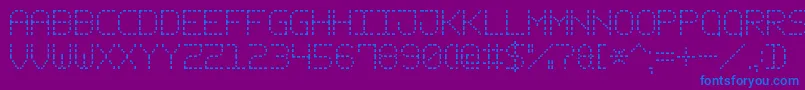 DashPixel7-Schriftart – Blaue Schriften auf violettem Hintergrund
