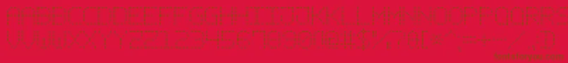 DashPixel7-Schriftart – Braune Schriften auf rotem Hintergrund