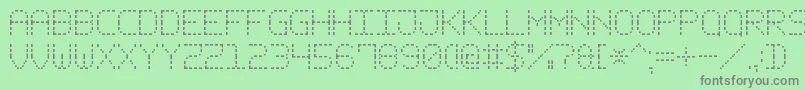 DashPixel7 Font – Gray Fonts on Green Background