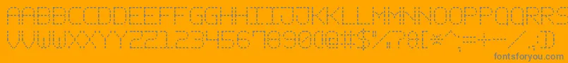DashPixel7-Schriftart – Graue Schriften auf orangefarbenem Hintergrund