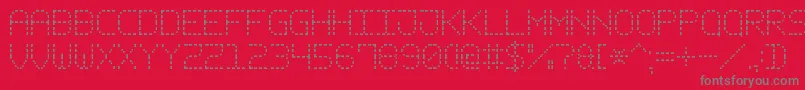 DashPixel7-fontti – harmaat kirjasimet punaisella taustalla